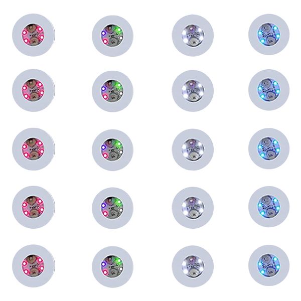 25 Pcs LED Coaster Round Flash Cup Mat Sticker Lights for Wine Liquor Bottl