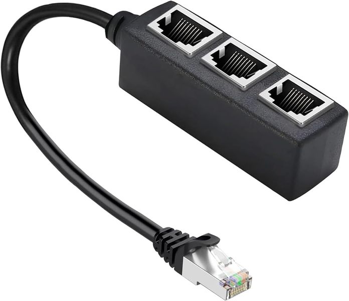 RJ45 1 Male to 3 Female LAN Splitter Adapter Cable - Super Cat5 Compatible