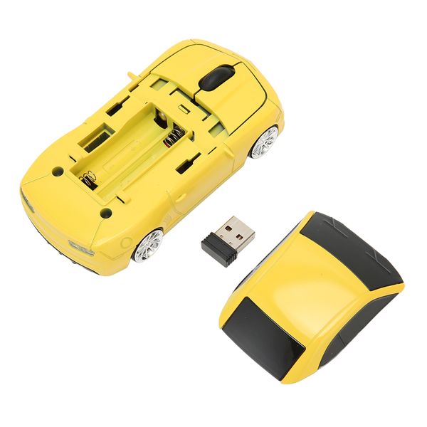 Wireless Mouse PC Car-Shaped Yellow LED