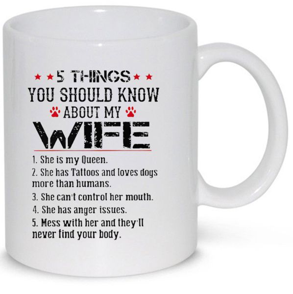 5 Things About My Wife Anniversary Gift Coffee Mug (11Oz Standard Mug)