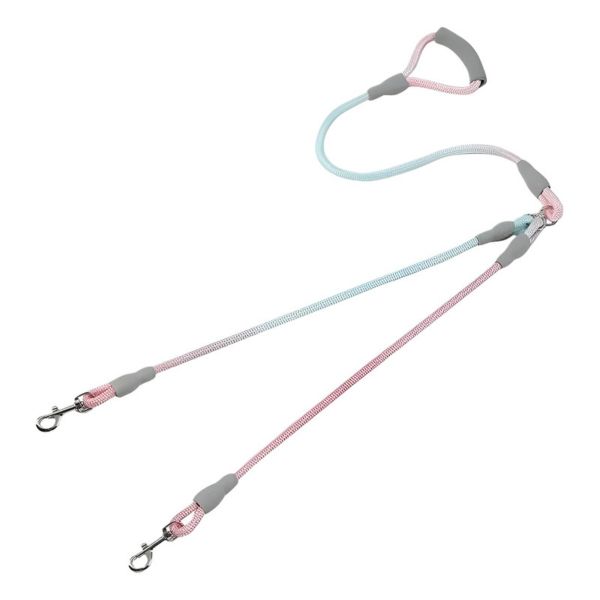 Heavy Duty Dual Dog Lead for Two Pets with Padded Handle Strong Nylon Leash