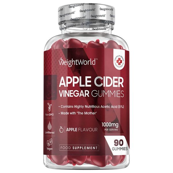 Apple Cider Vinegar Gummies -The Mother Vegan 1000mg 90's -Manage Weight