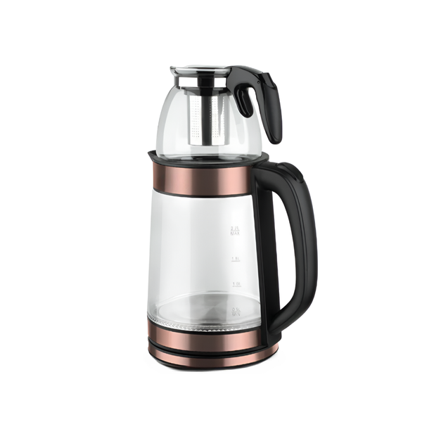 1500W 2.2L Glass Electric Kettle With 0.8L Teapot With Removable Filter