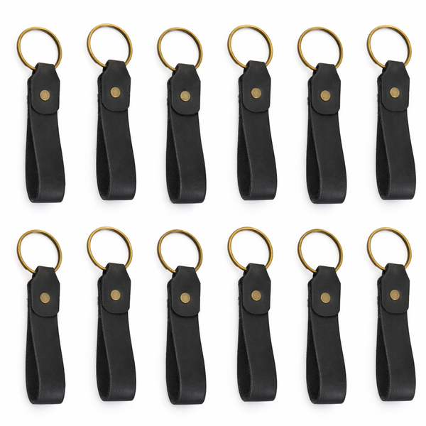 Handmade Leather Keyring - Narrow - pack of 12
