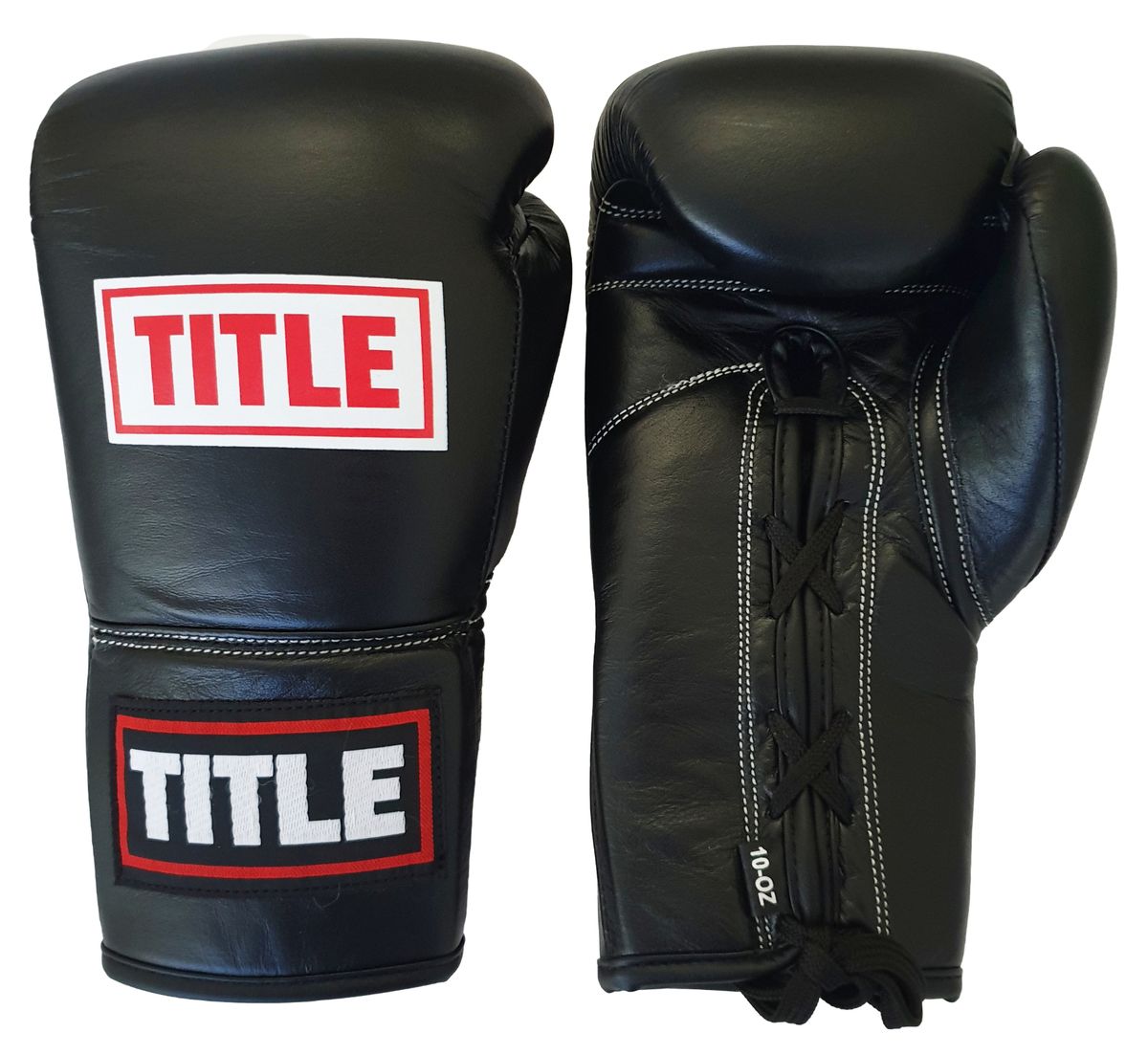 TITLE Pro Fight Leather Boxing Gloves - Black