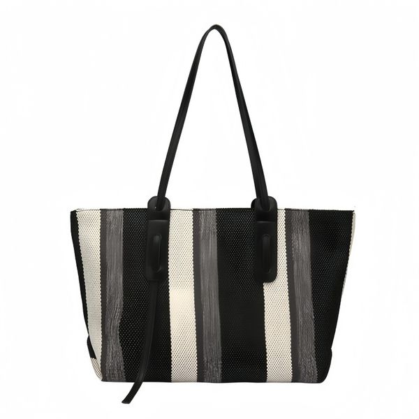 New Women's Handbag,Shoulder Bag,Simple And Stylish Striped Canvas Bag