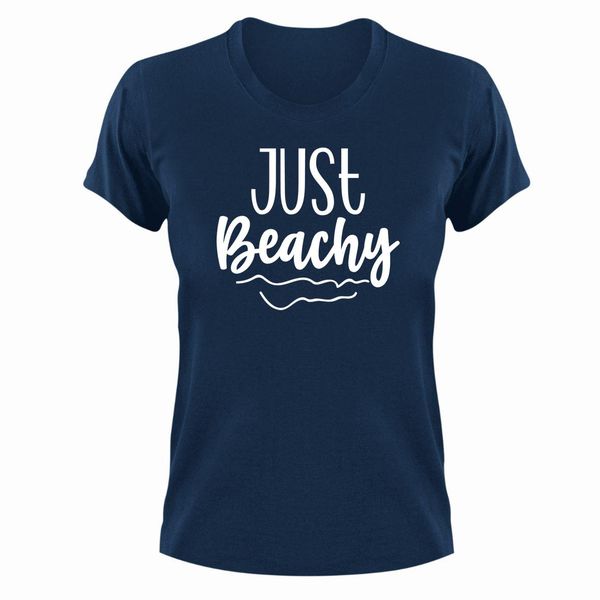 Beachy T-Shirt Gift Navy for Christmas Birthday Beach Sea
