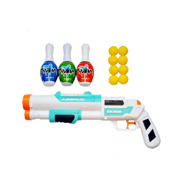 Time2Play Kids Long Barrel Water and Soft Bullet Gun Set White