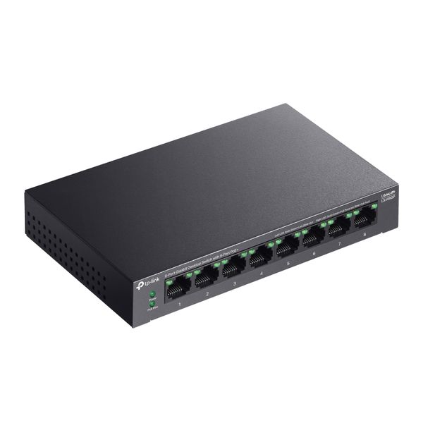 TP-Link LS108GP 8-Port Gigabit Desktop Steel Switch with 8-Port PoE+