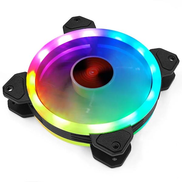 Computer Cooling RGB Lighting Fan Kit with Remote Control - 3PCS