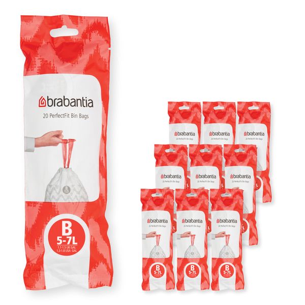 Brabantia - PerfectFit Bin Code B 5-7L Bags 10 Rolls with 20 Bags