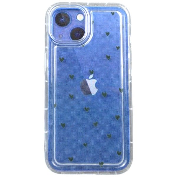 Pink Hearts Print Phone Case for iPhone 13 - Transparent
