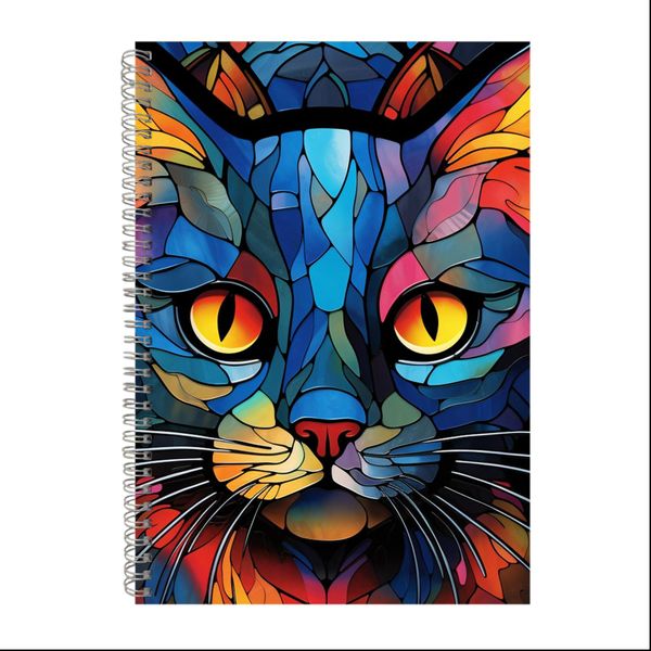 CAT STAINED GLASS CAT Gift Idea A4 Notepad 226