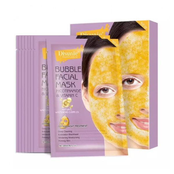 Nicotinamide &amp; Vitamin C Bubble Facial Mask - Pack of 10