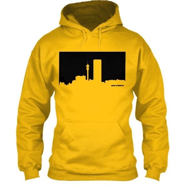 Jozi Streets Skyline Hoodie Yellow - White