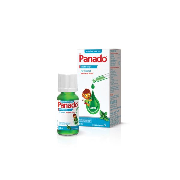 Panado Pain &amp; Fever Relief Drops Paracetamol Infant Tartrazine Free 20 MLT