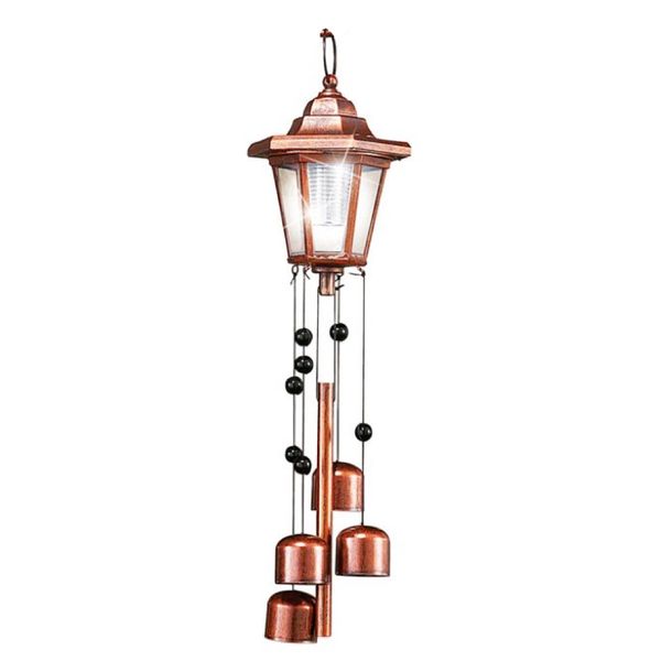 Garden Decor Vintage Hanging Solar Lantern Wind Chime (25cm)