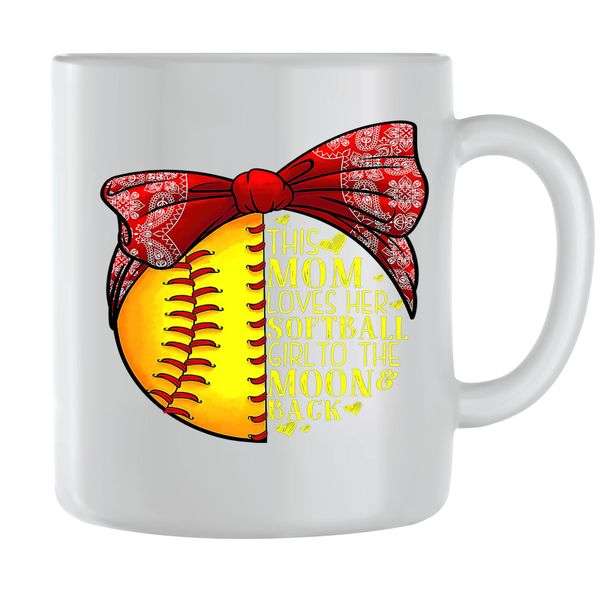 Softball2 Coffee Mugs for Sports Women Trendy Mom Graphic Mother Present068