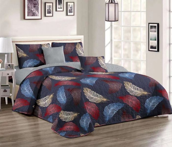 5 Piece Quilt Set Leave Bedspread Set