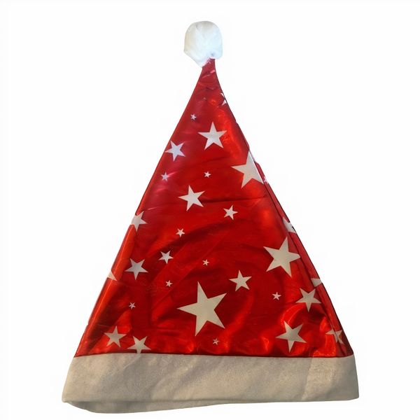 Santa Claus Christmas Shiny Party Hat with Stars