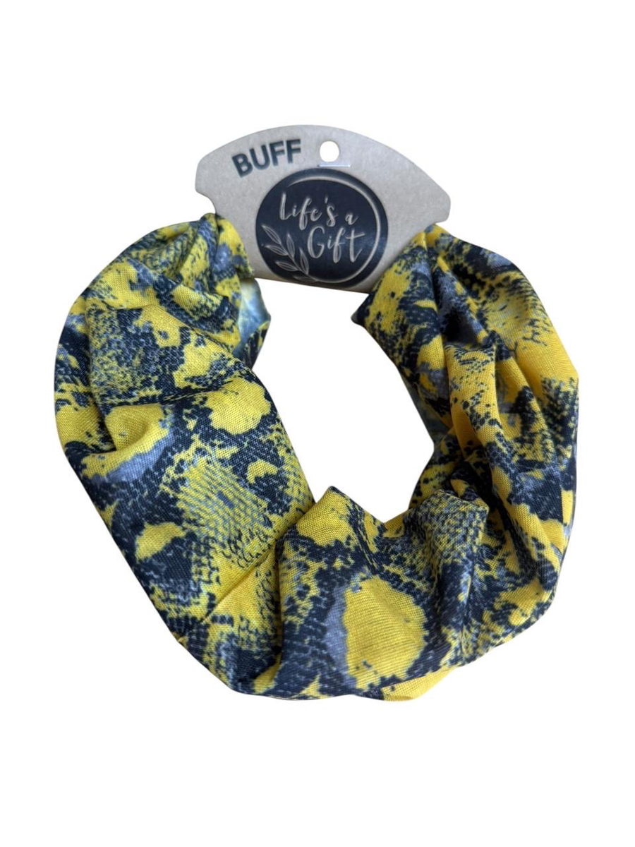 Neck Gaiter - Yellow Snake Skin Pattern