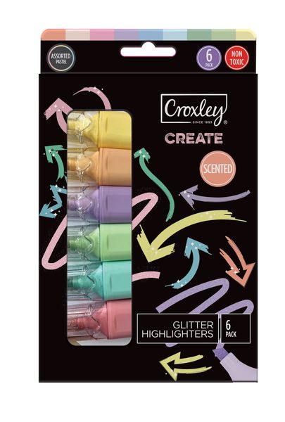 CROXLEY Scented Glitter Highlighters 6's