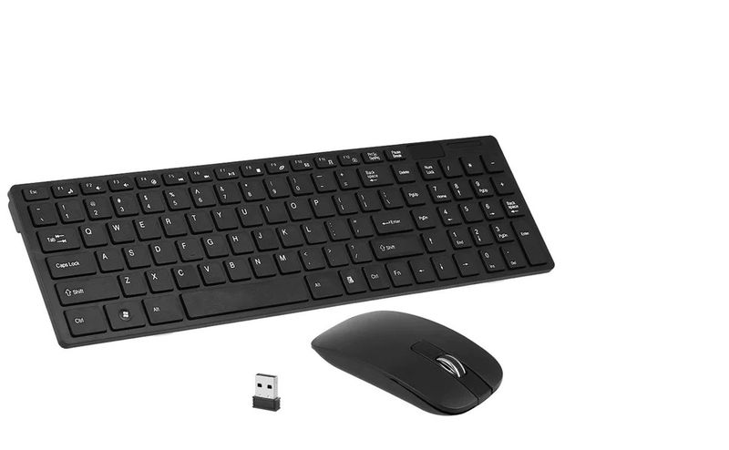 Wireless Ultra Thin Keyboard And Mouse Black k-06