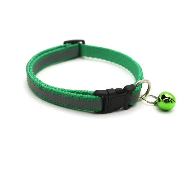 Reflective Cat Collar with Removable Bell 19-32cm Light Green