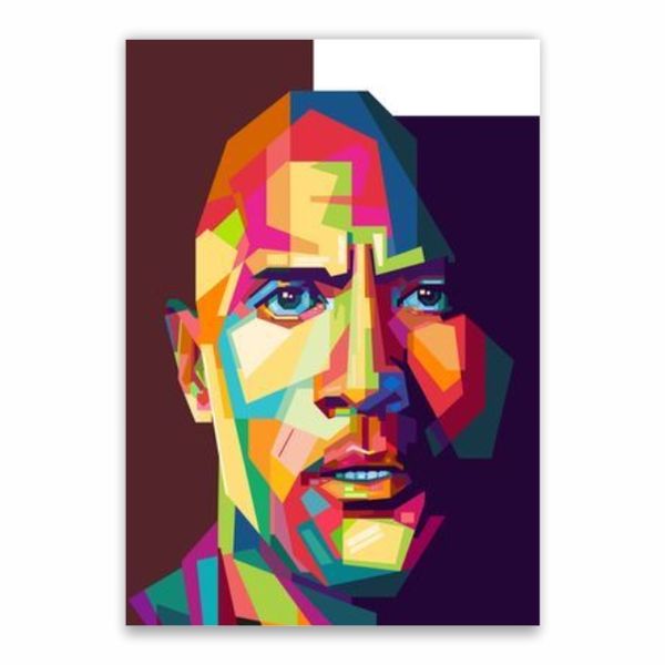 The Rock Cubist Art Poster - A1