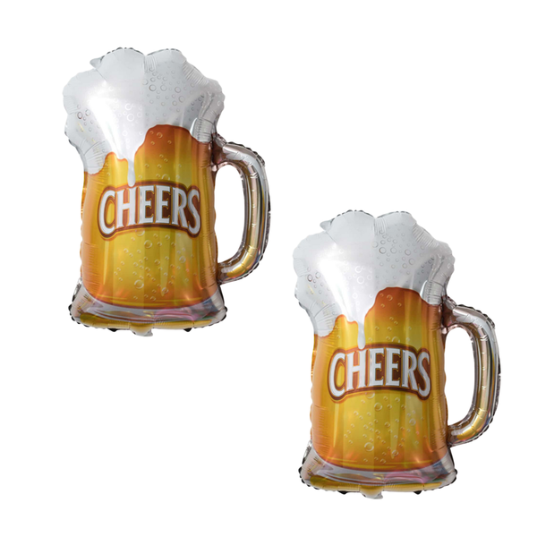 Large Beer Mug Cheers Foil Balloons Gold 70 x 56cm