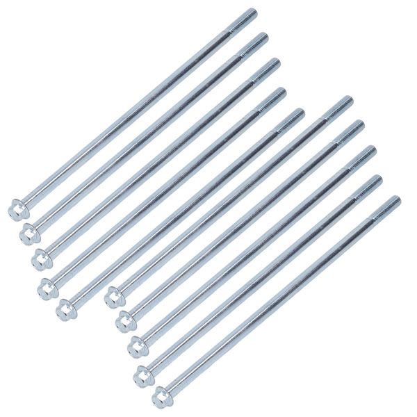 Fine Thread Hex Bolts 10x280 Carbon Steel, 10 Pcs Half Tooth for Machinery