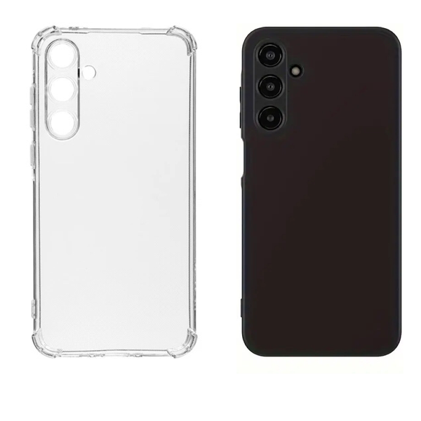 Clear + Black Silicone Cover Compatible with Samsung Galaxy A35