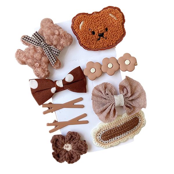 9 Piece Brown Accessory Set for Girls