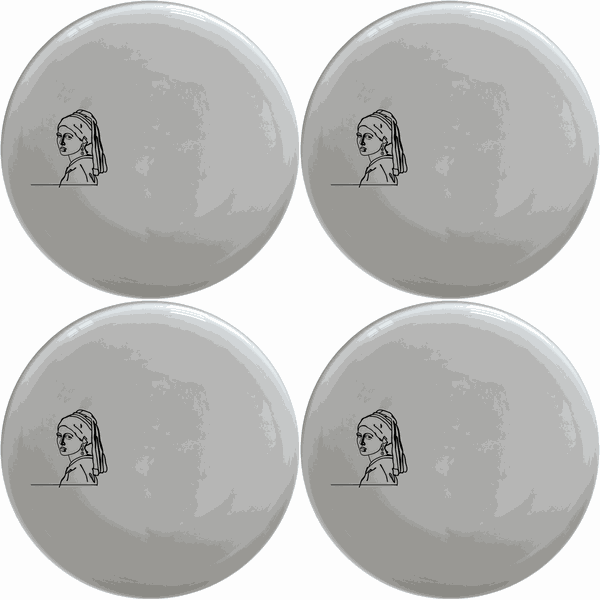 Girl Pearl Earring Side Plate Set of 4 - Range 3