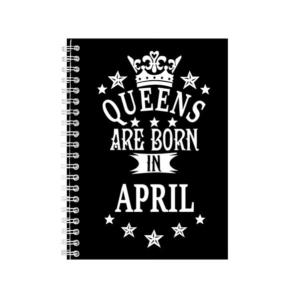 April Queens Notebook Birthday Gift Idea Writing Book Notepad Pad 56