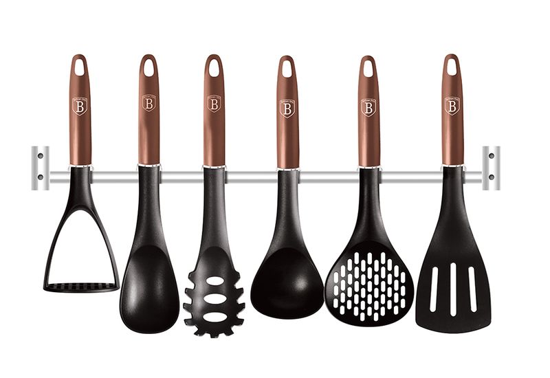 Berlinger Haus 7-Piece Non-Stick Kitchen Utensils Set with Hanger Rose Gold
