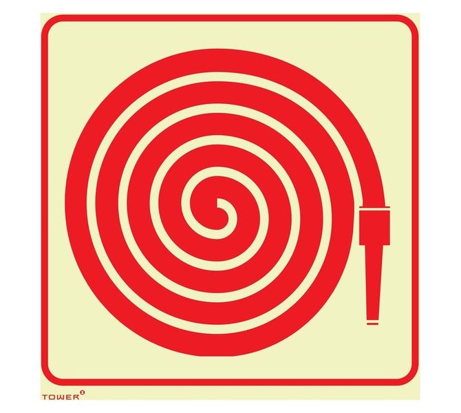 Fire Extinguisher Sign Red/White 190 x 190 mm