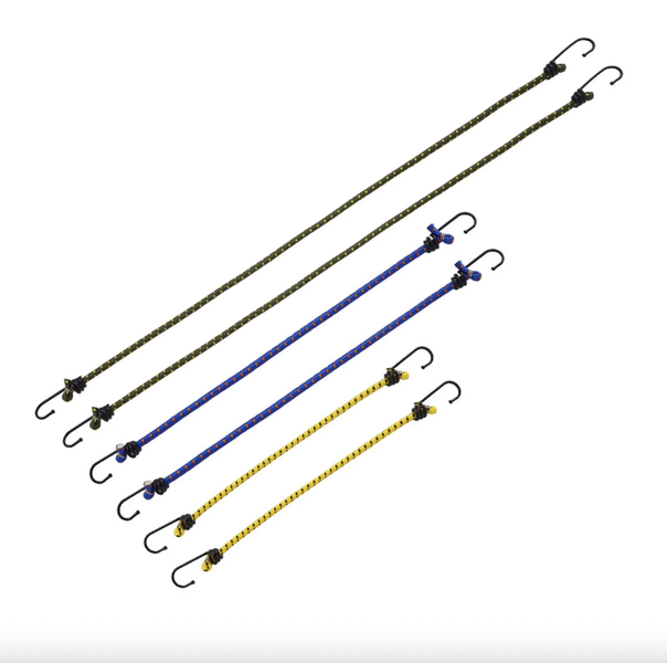 6 Pieces Heavy Duty Elastic Bungee Shock Cord Strap Stretch Hook