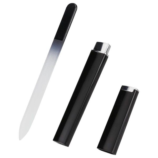Double Sided Nail File With Protective Case - Ombre Black