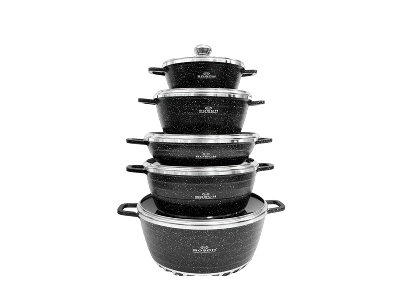 10 Piece Bosch Non Stick Pot Set -Black