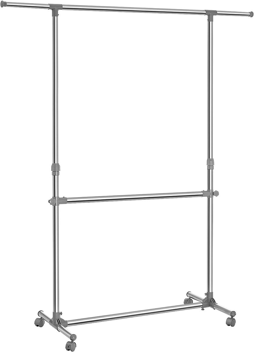 Double Clothing Rack with Extention Top Rail and Wheels Shop Today. Get it Tomorrow