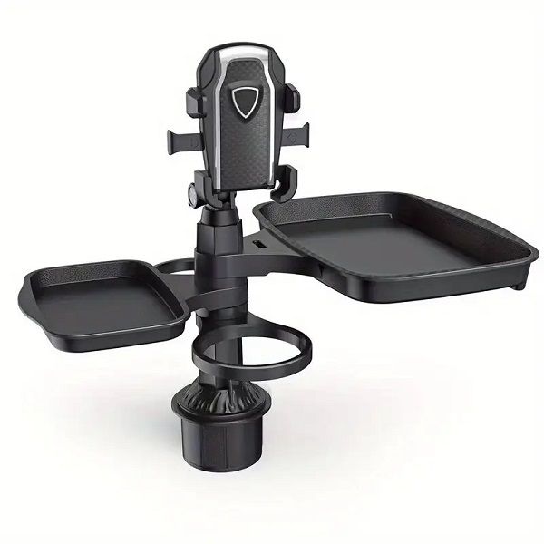 Multifunctional Car Cup Holder Expander Phone Holder &amp; 2 Food Table Tray