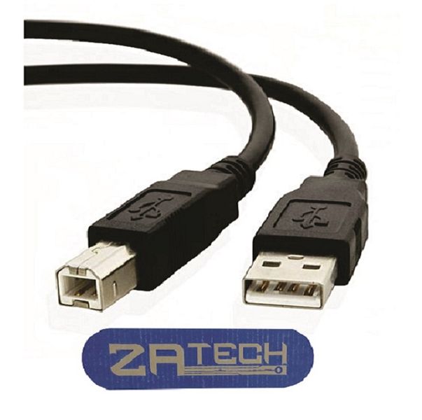 ZAtech USB 2.0 AM-BM Printer Cable 1.5 metre - Black