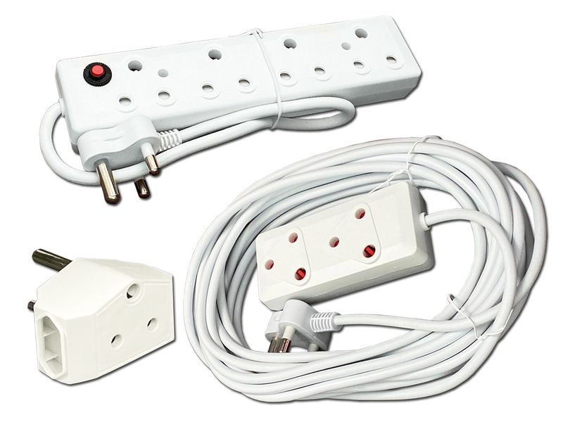 Everlotus Extension Cord 10M Bundle With 4 Way Red Multiplug And 1 Adapter