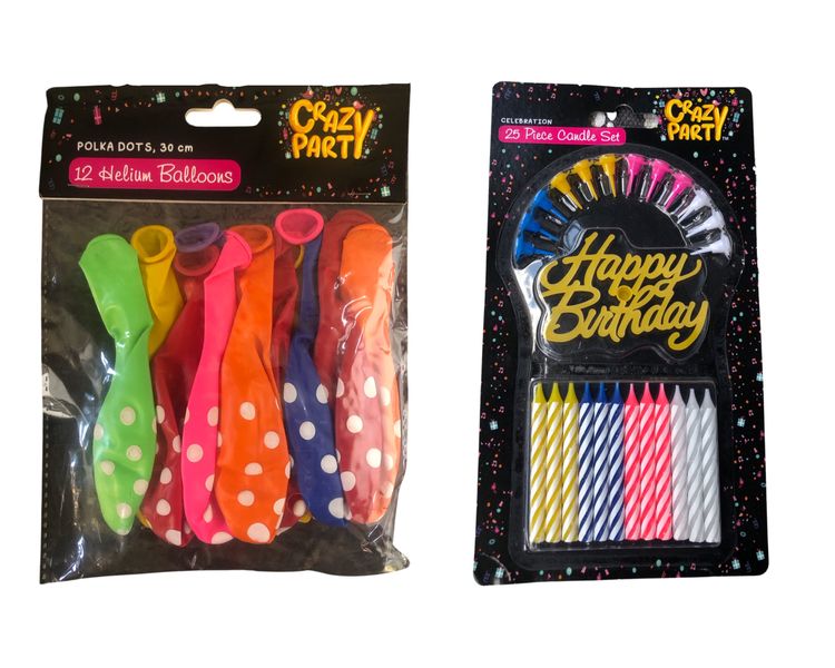 Birthday 25 Piece candle set + 12 Balloons