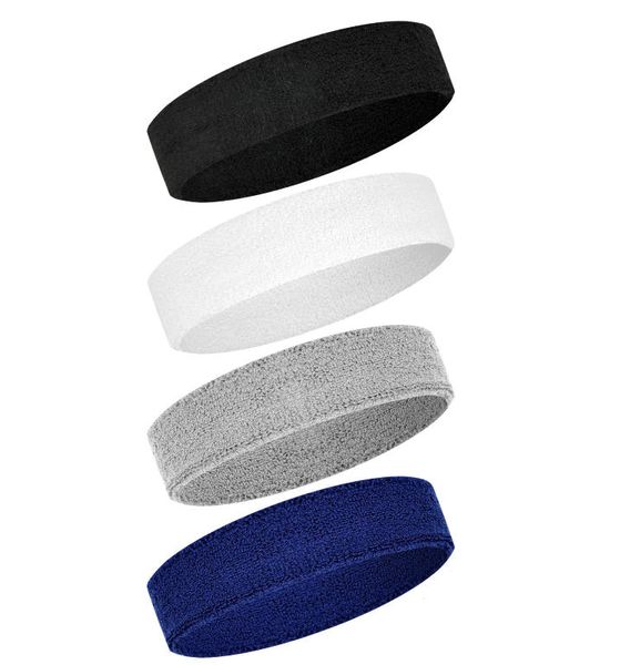 4 Pack Headbands for Men Sweat Bands Headbands Men &amp; Women Cotton Terry