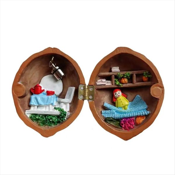 Walnut Shell Dollhouse Mini House Handmade Walnut Shell Doll House C