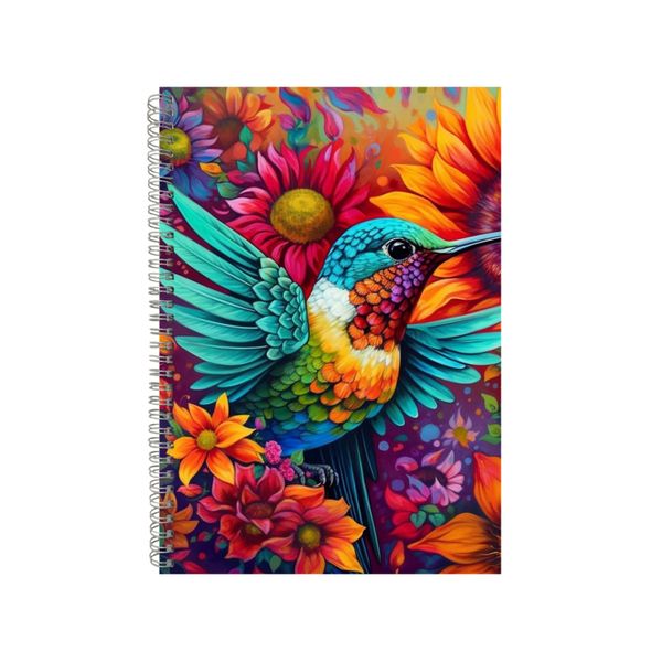 Sunflower Hummingbird Rainbow Neon Notebook Gift Idea A4 Notepad Pad 76