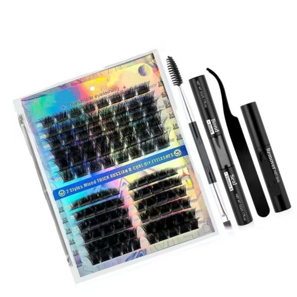 Natural DIY Eyelash Extensions 10-16mm Cluster Eyelashes 120 Pieces