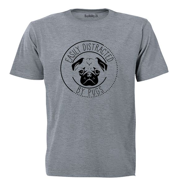 Distracted By Pugs - Adults - T-Shirt
